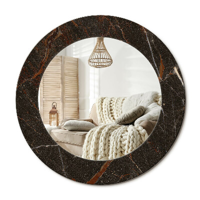 Kerek tükör dekoráció Barna márvány