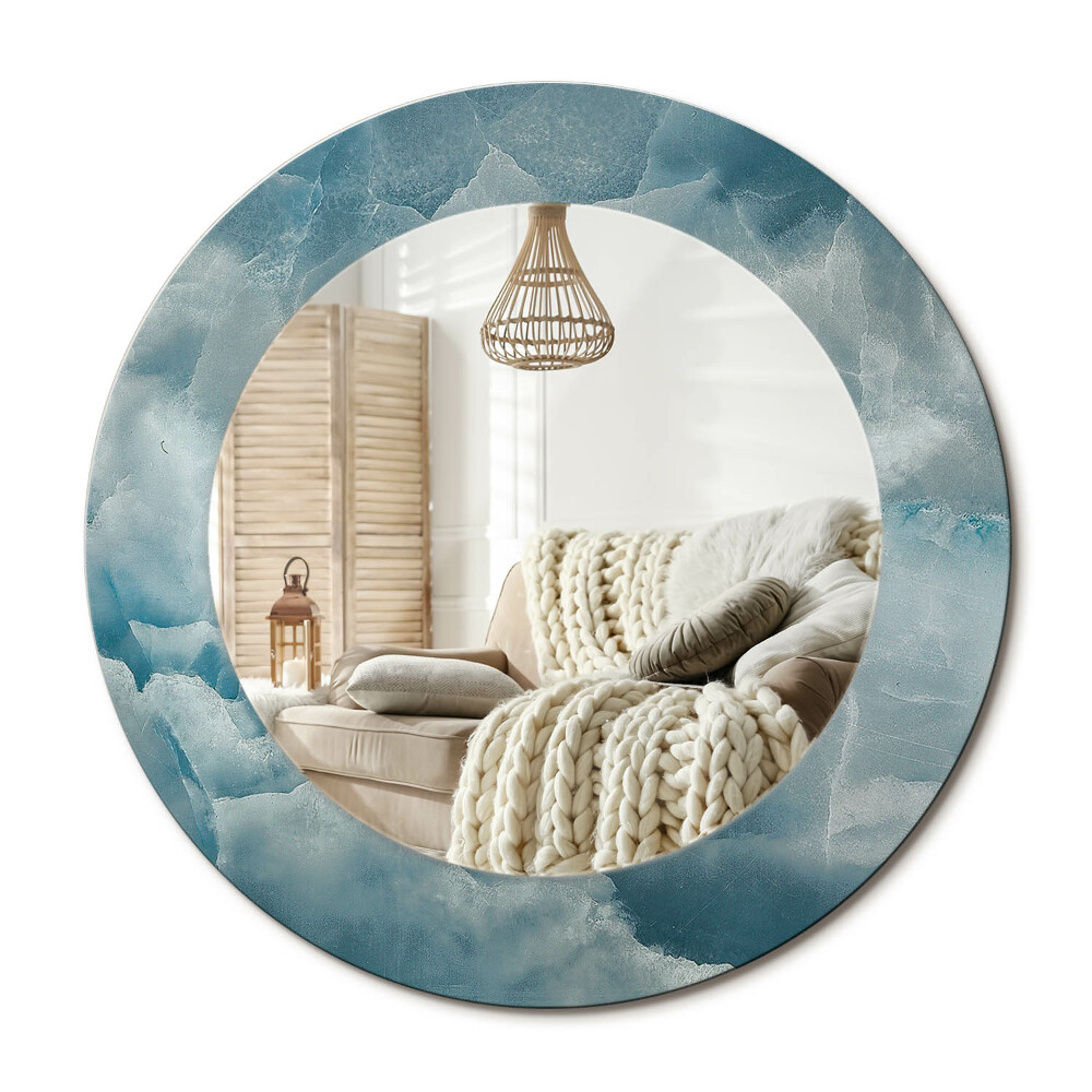 Kerek dekor tükör Kék ónix márvány