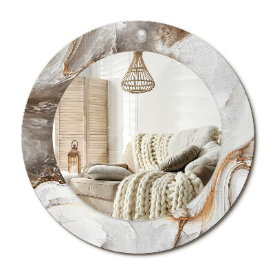 Kerek design tükör Világos márvány