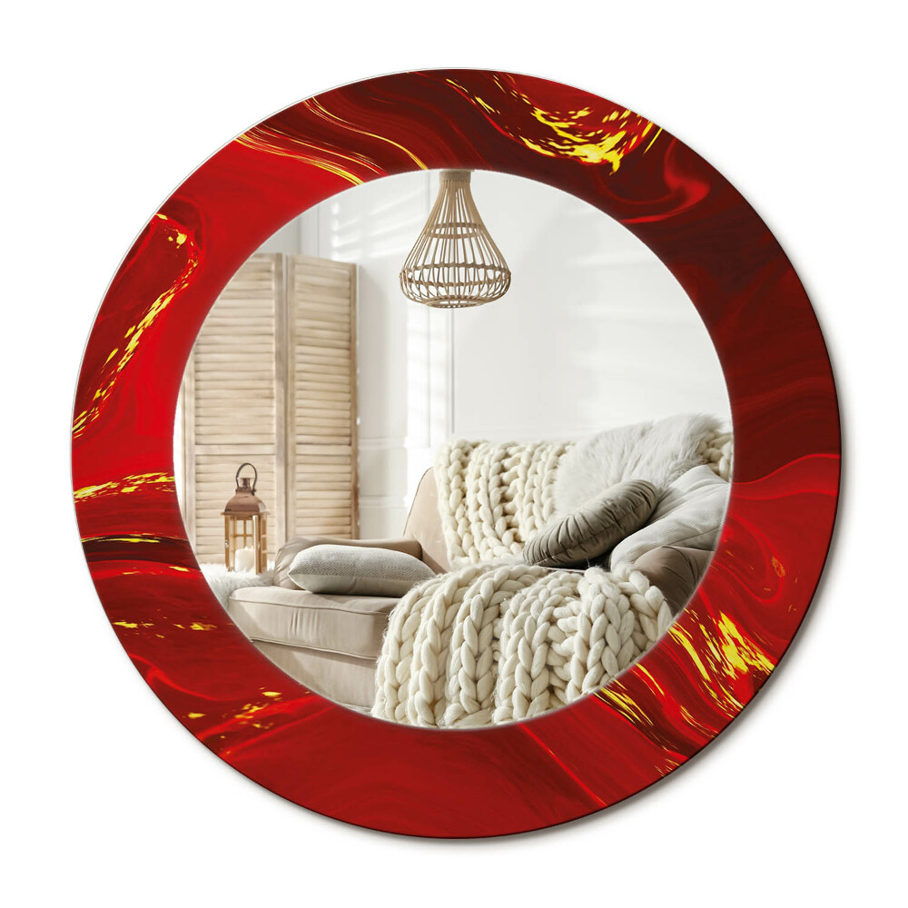 Kerek dekor tükör Vörös márvány
