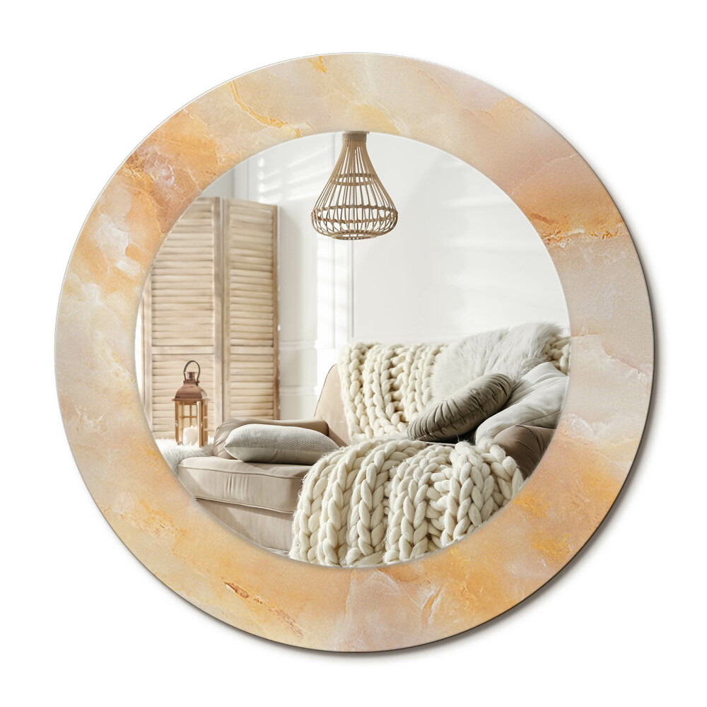 Kerek tükör dekoráció Márvány ónix