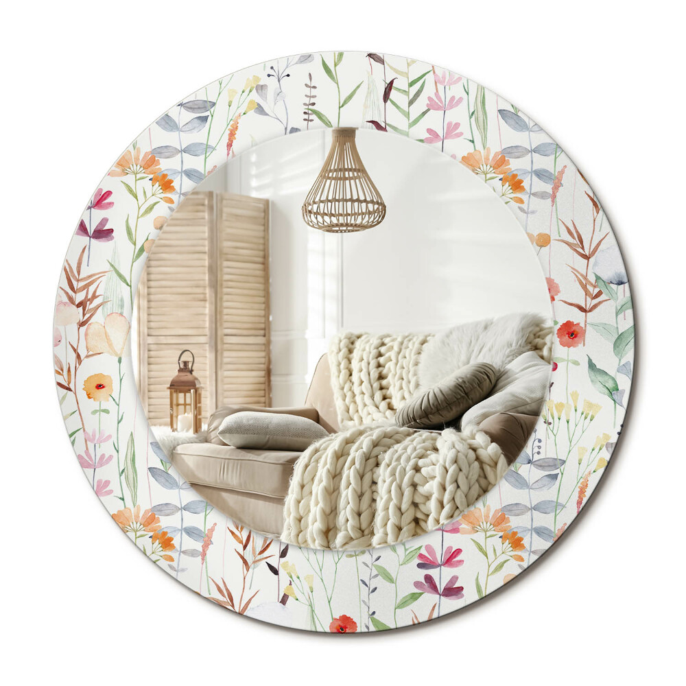 Kerek design tükör Vadvirágok