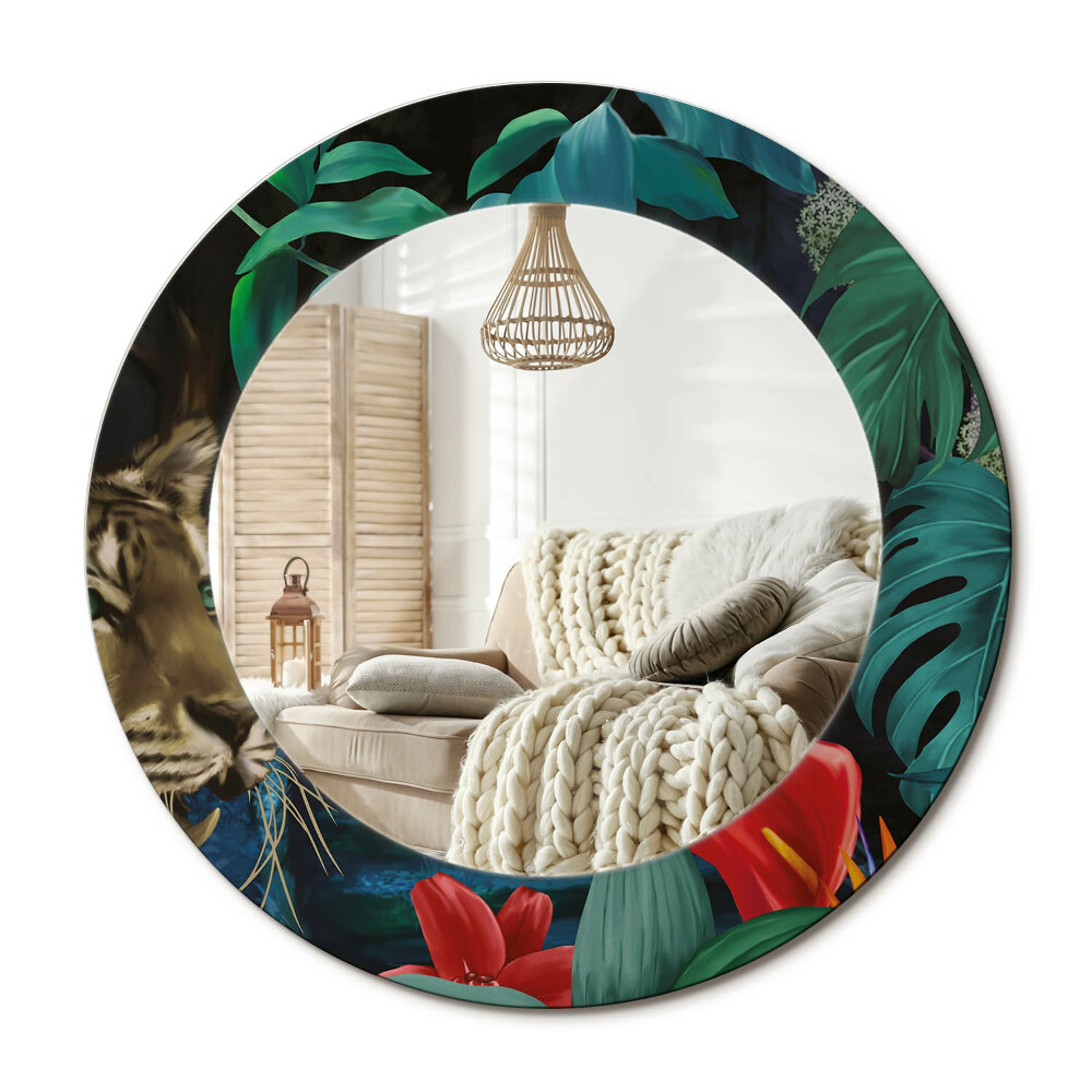 Kerek design tükör Szüreti dzsungel