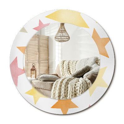 Kerek tükör dekoráció Pasztell csillagok
