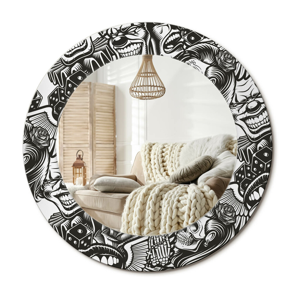 Kerek tükör dekoráció Graffiti bohócok