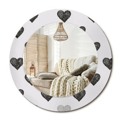 Kerek design tükör Absztrakt szívek