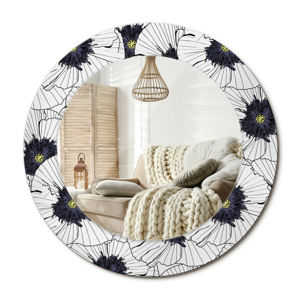 Kerek design tükör Virágos kompozíció