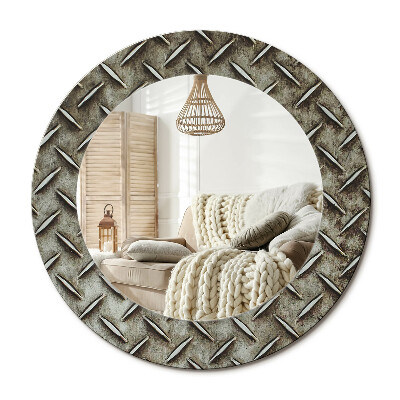 Kerek tükör dekoráció Acél textúra