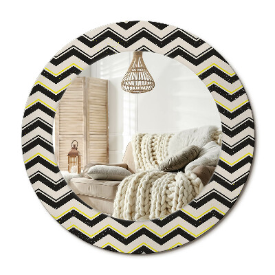 Kerek design tükör Cikcakkos minta