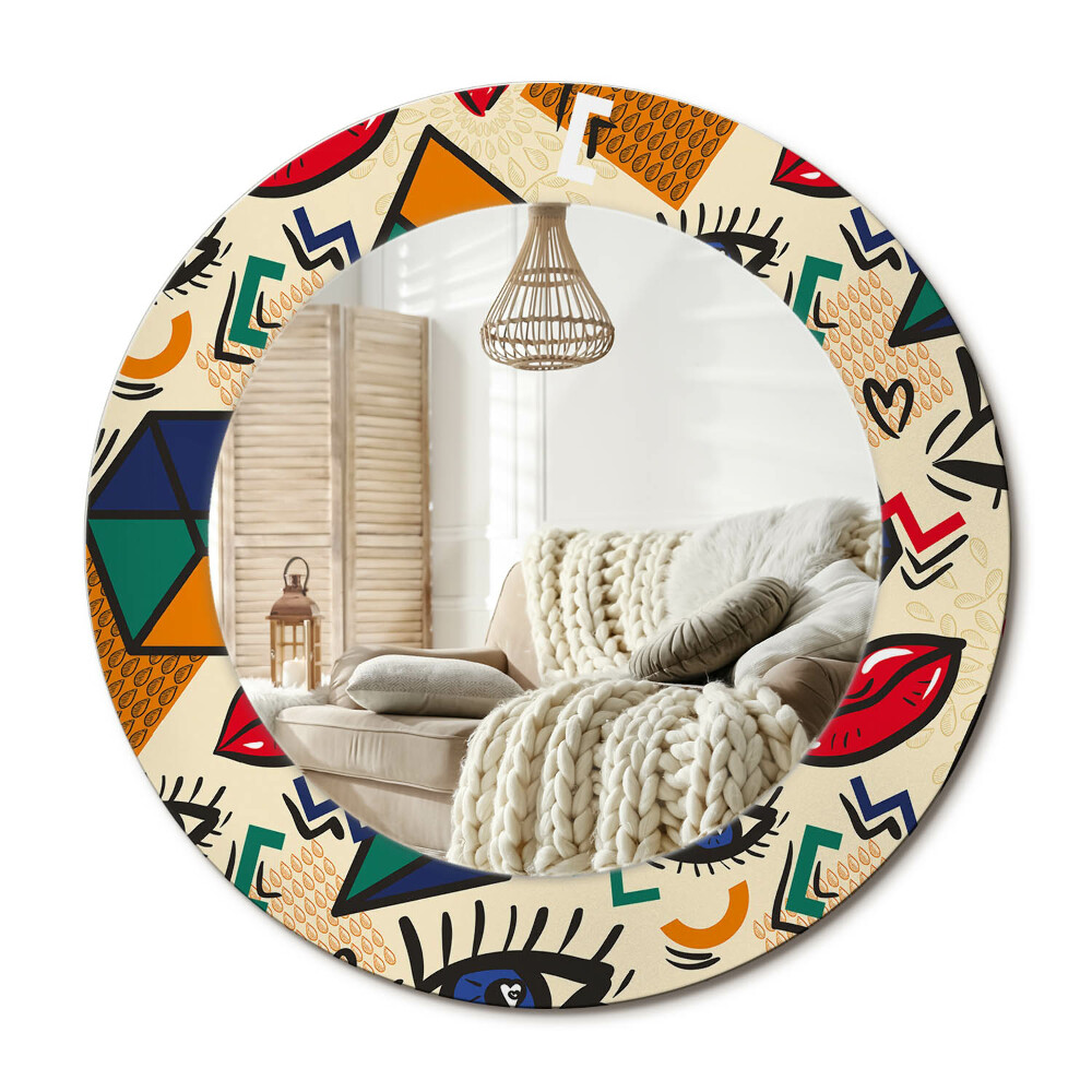 Kerek tükör dekoráció Pop art stílus