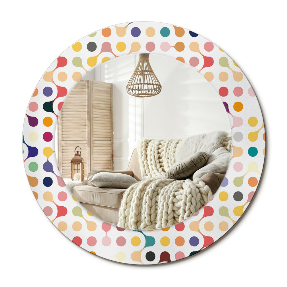 Kerek dekor tükör Pop art pontok