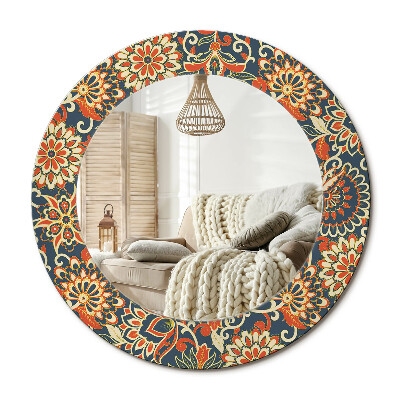 Kerek dekor tükör Retro virágok