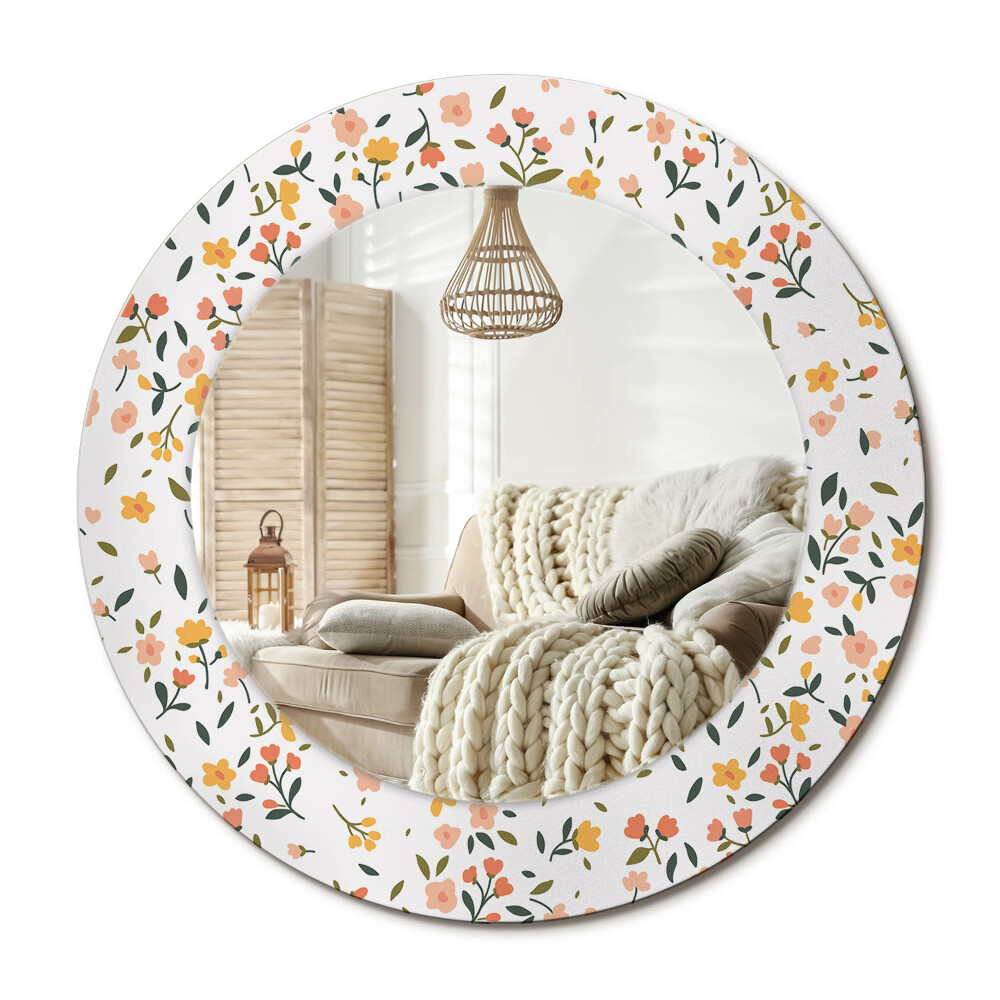 Kerek tükör dekoráció Kis virágok