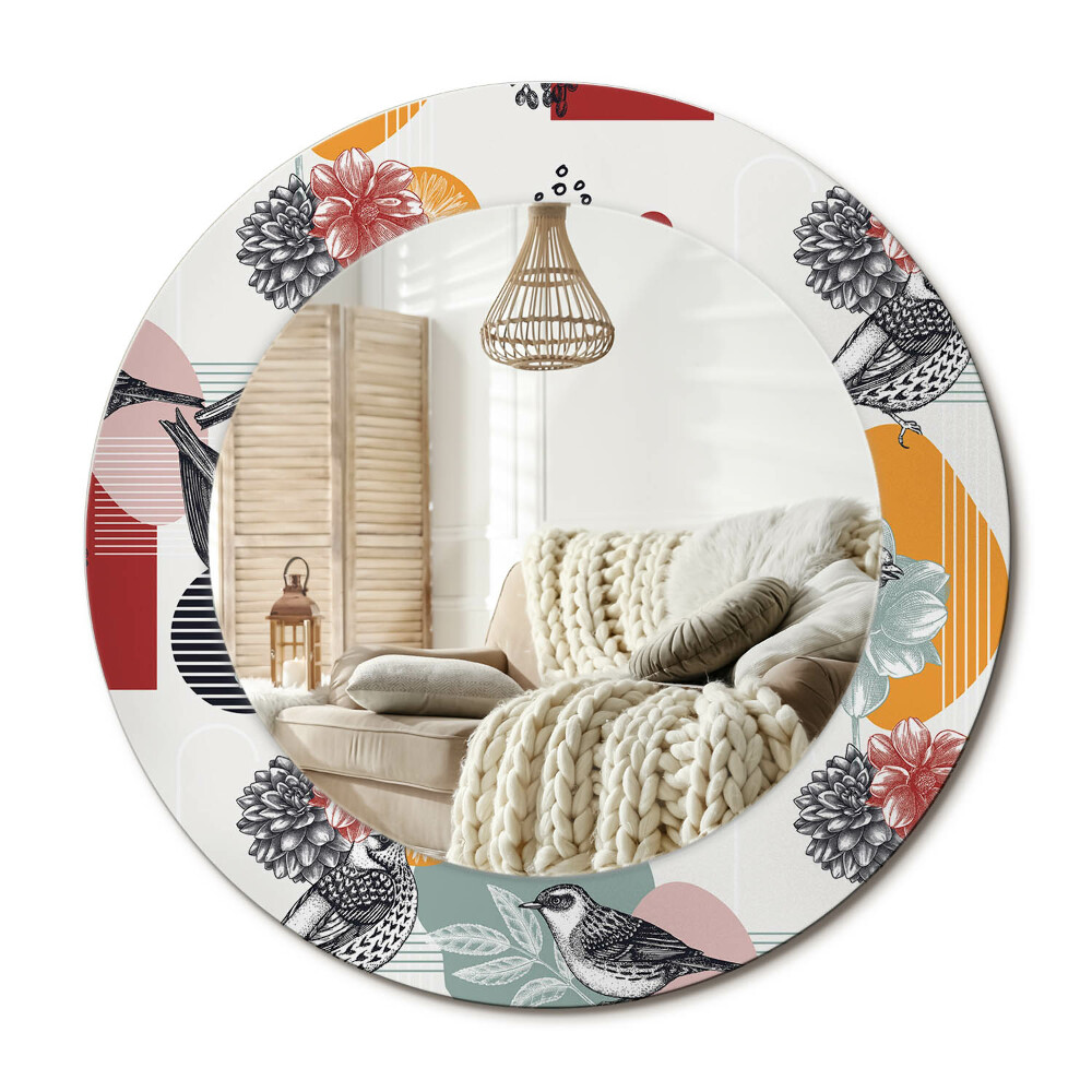 Kerek tükör dekoráció Szüreti foltok