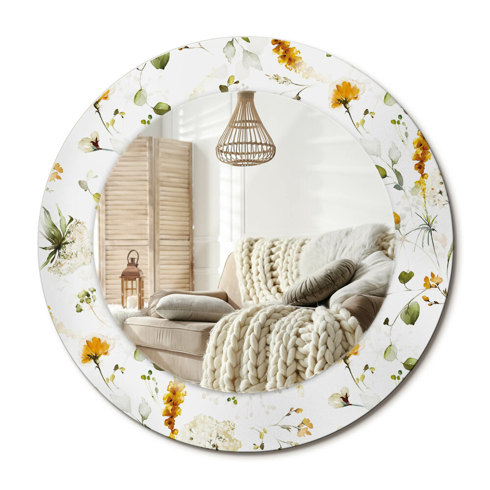 Kerek dekor tükör Mezei virágok