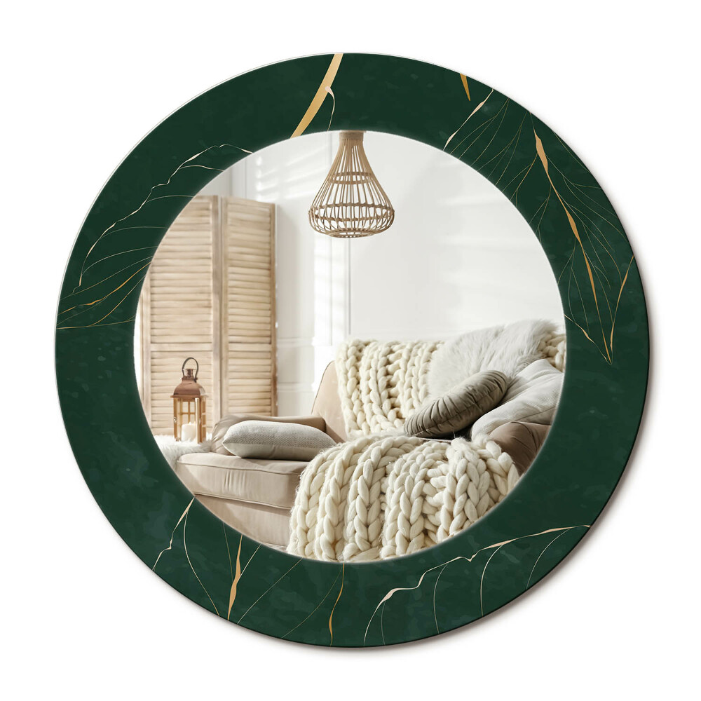 Kerek design tükör Levél körvonal