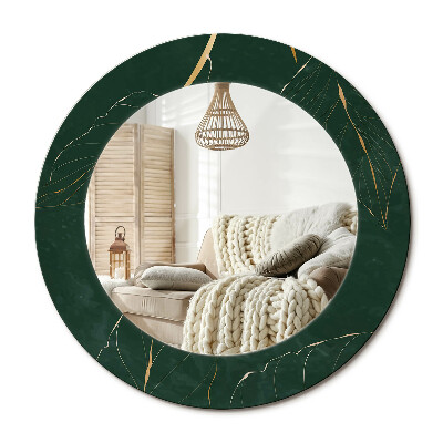 Kerek design tükör Levél körvonal