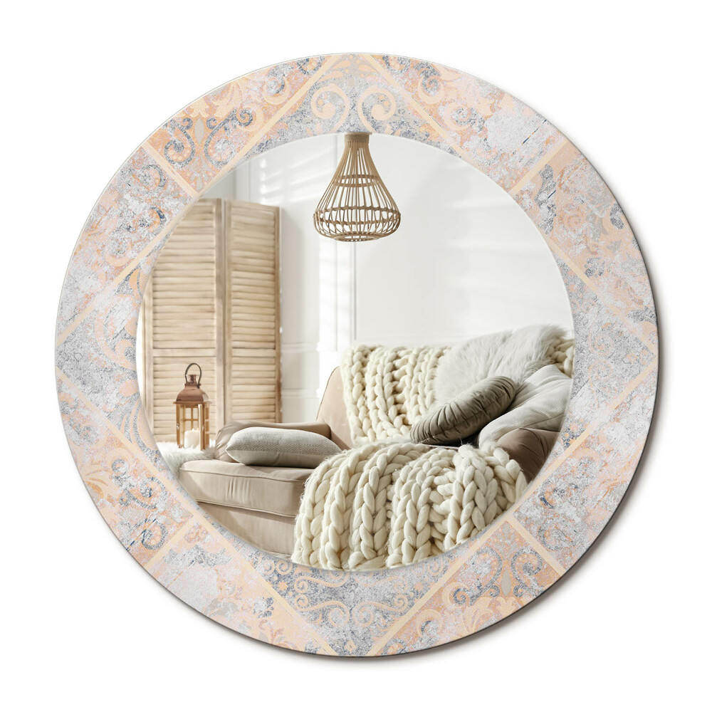 Kerek tükör dekoráció Törmelék csempe