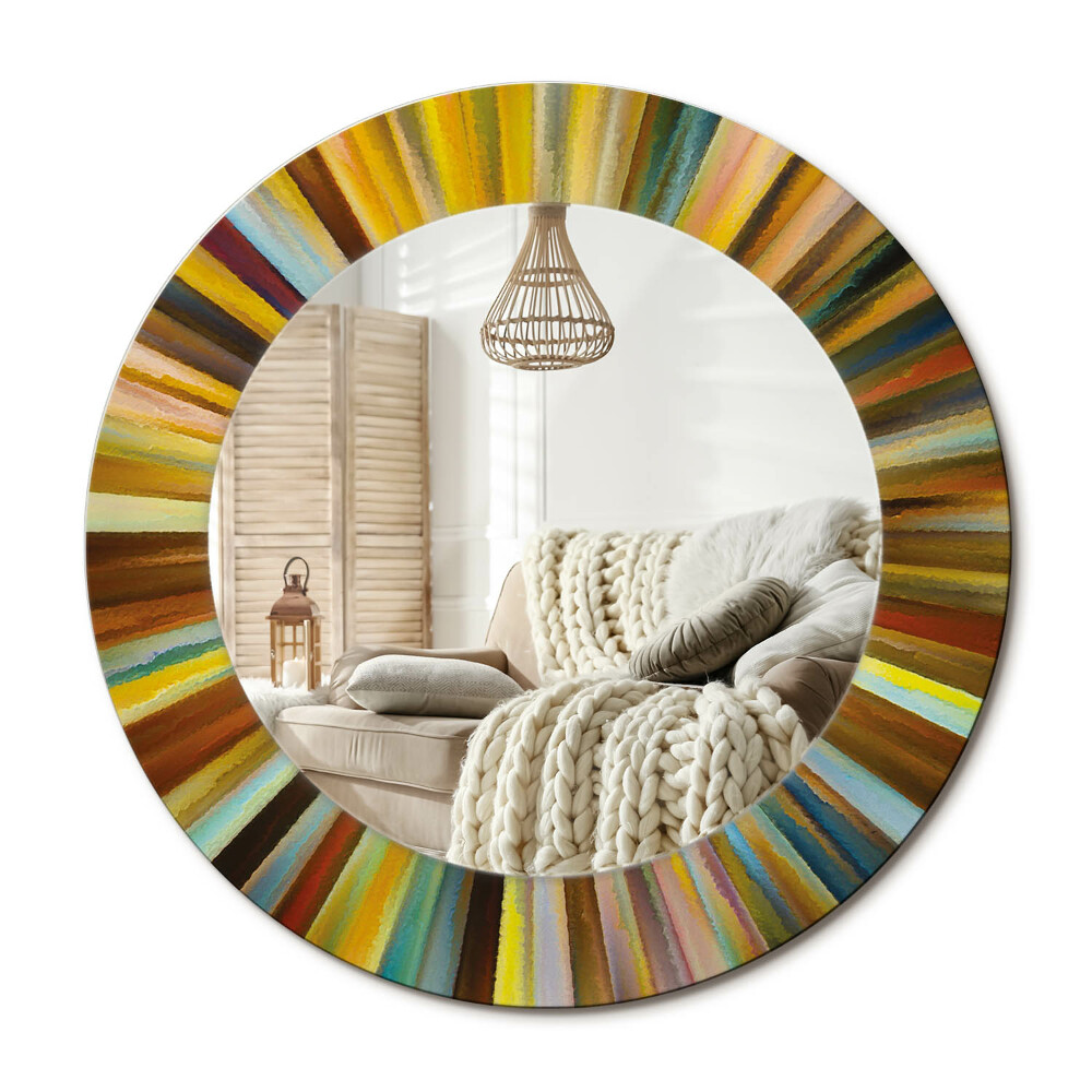 Kerek tükör dekoráció Színes sugarak