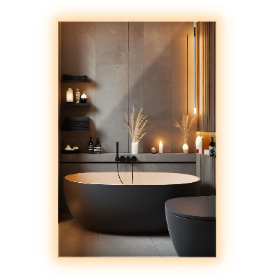 Téglalap alakú tükör LED világítással