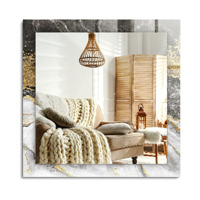 Téglalap díszes tükör Márvány erek absztrakció