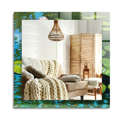 Téglalap tükör díszítéssel Tavirózsa tó