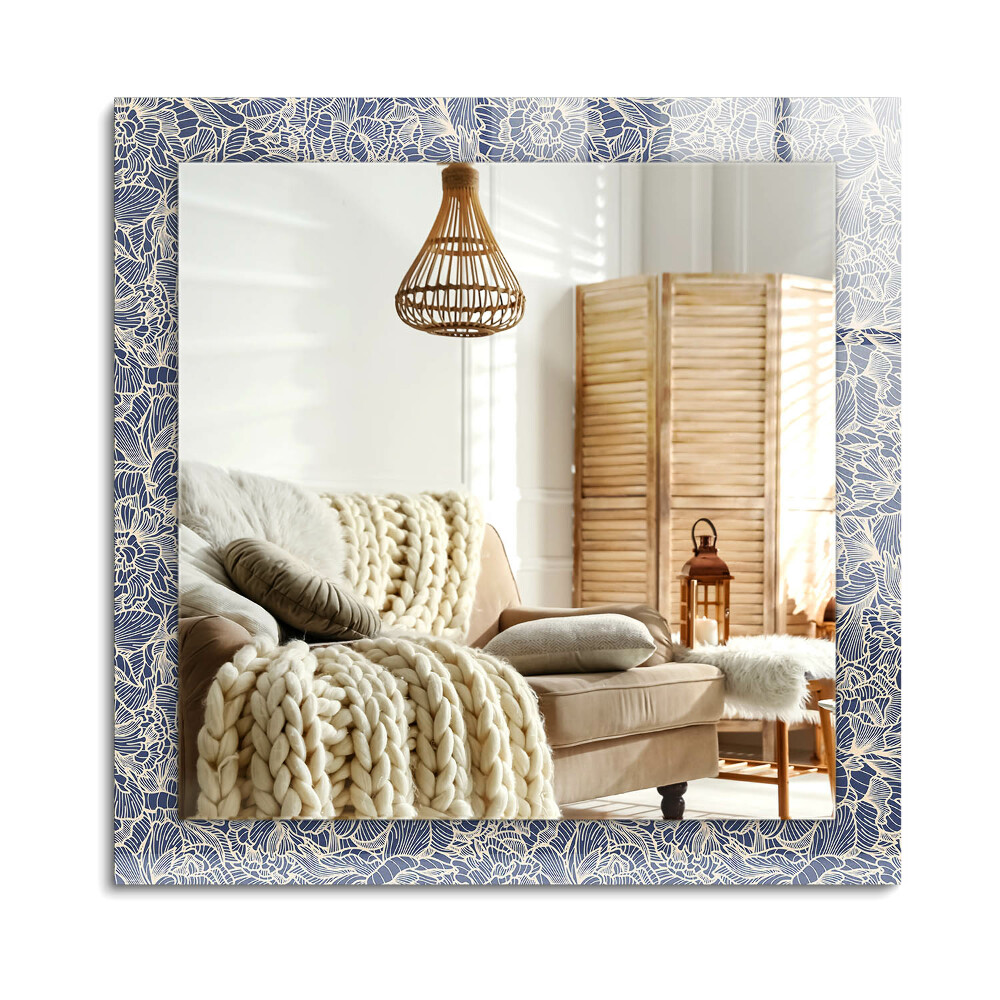 Téglalap dísztükör Virágos szövetmintás