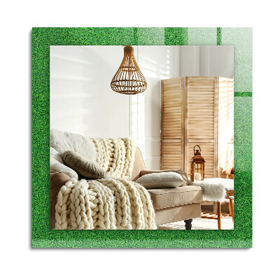 Téglalap díszes tükör Zöld fű