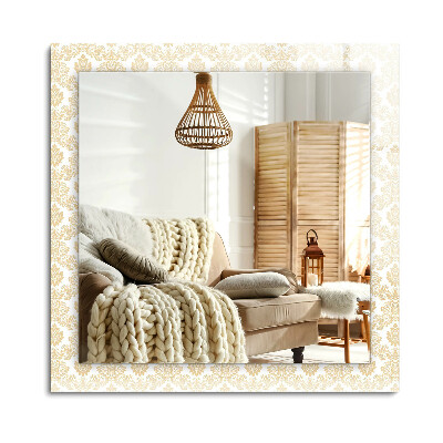 Téglalap díszes tükör Sárga díszek