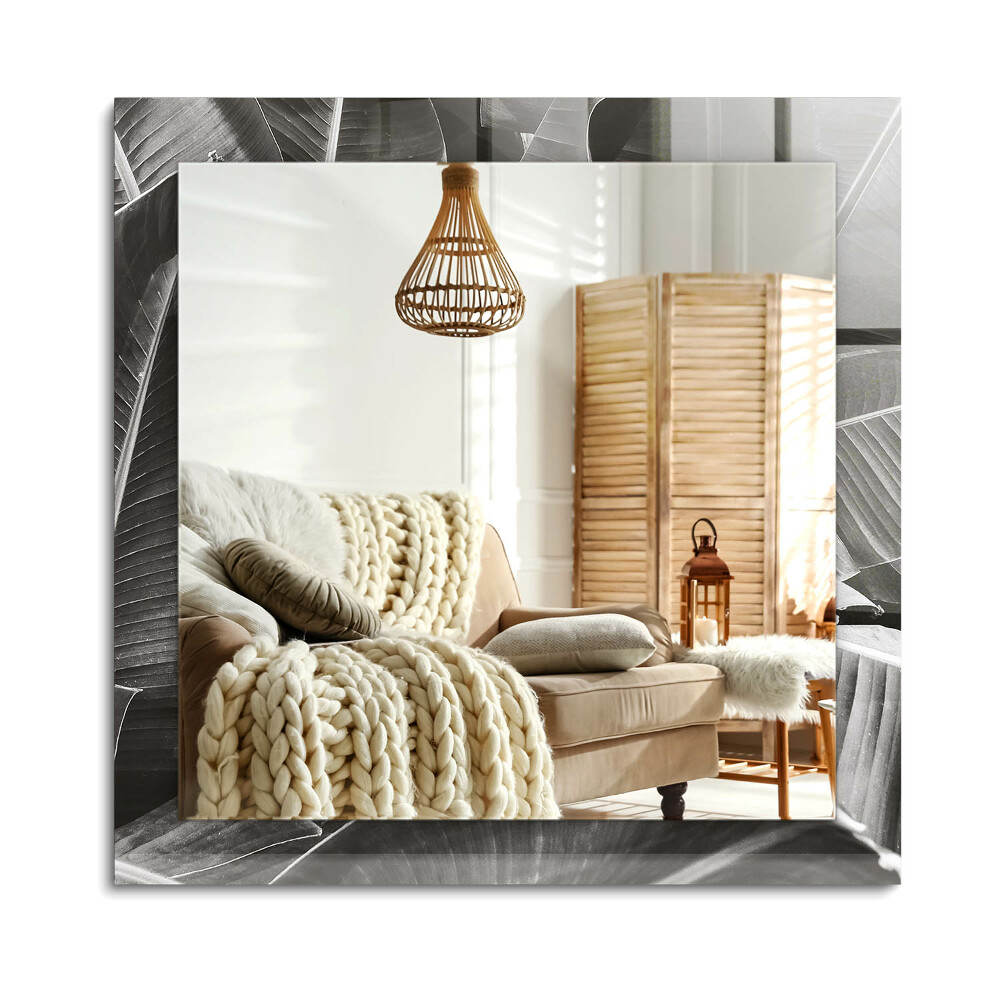 Téglalap díszes tükör Banán levelek