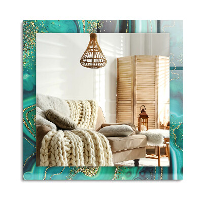 Téglalap dísztükör Absztrakt zöld textúra