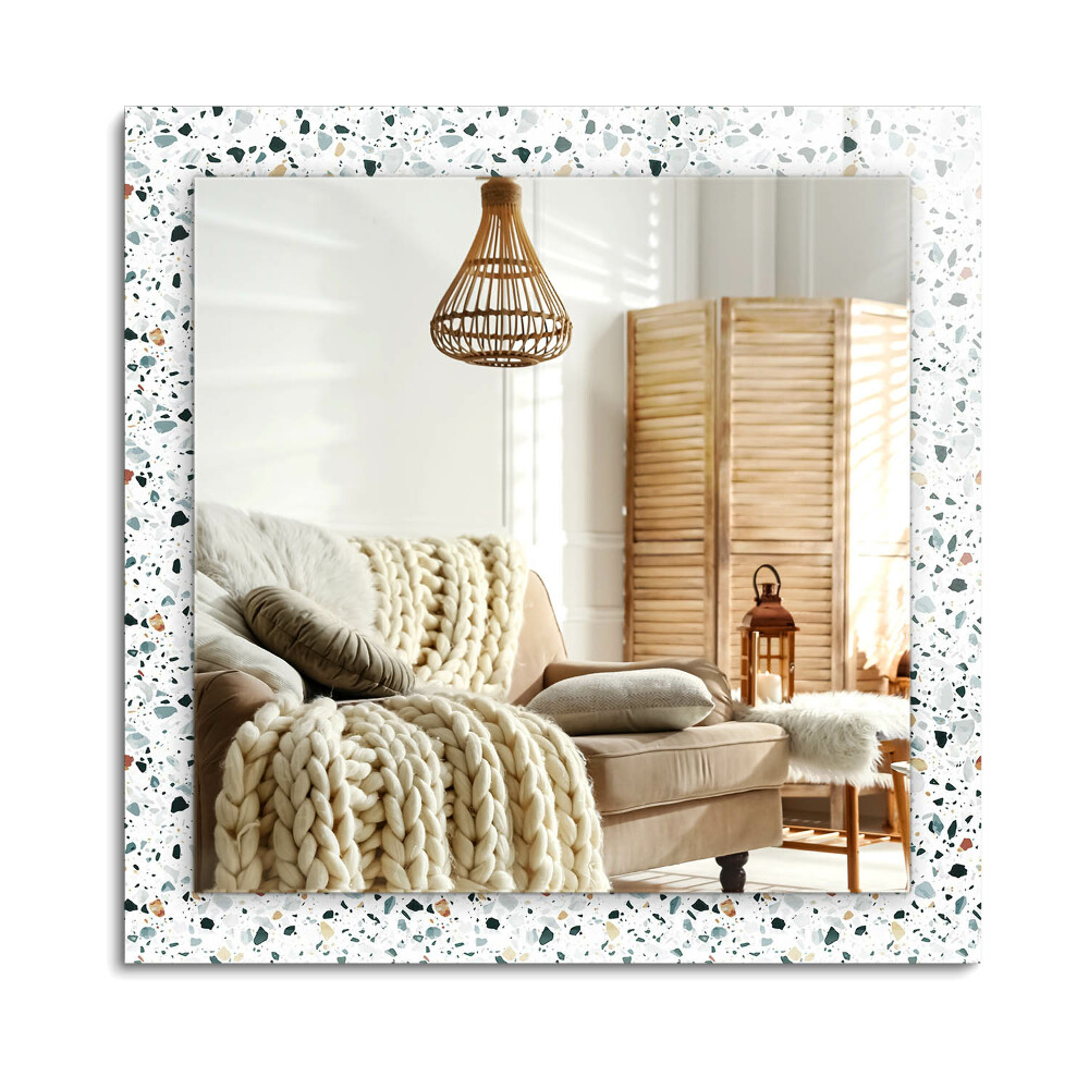 Téglalap tükör díszítéssel Terrazzo mozaik minta