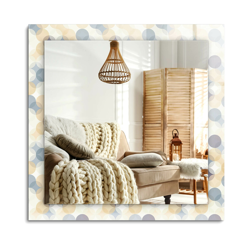 Téglalap dísztükör Színes kerek minták