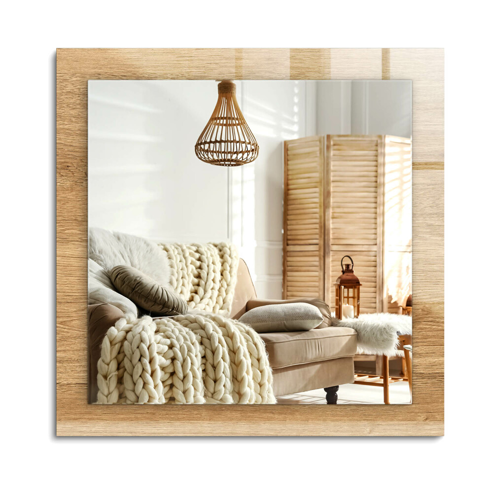 Téglalap tükör fali dísz Fa szerkezettel