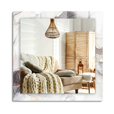 Téglalap tükör díszítéssel Absztrakt márvány művészet