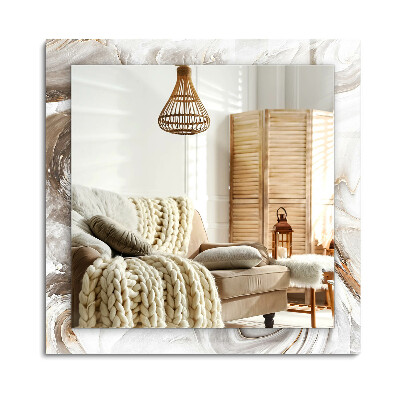 Téglalap tükör díszítéssel Absztrakt márvány minta