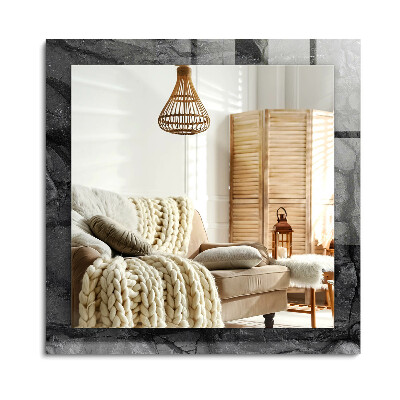 Téglalap dísztükör Fekete szikla megreped