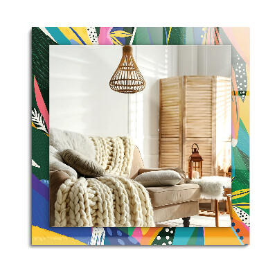 Téglalap díszes tükör Színes absztrakt minta