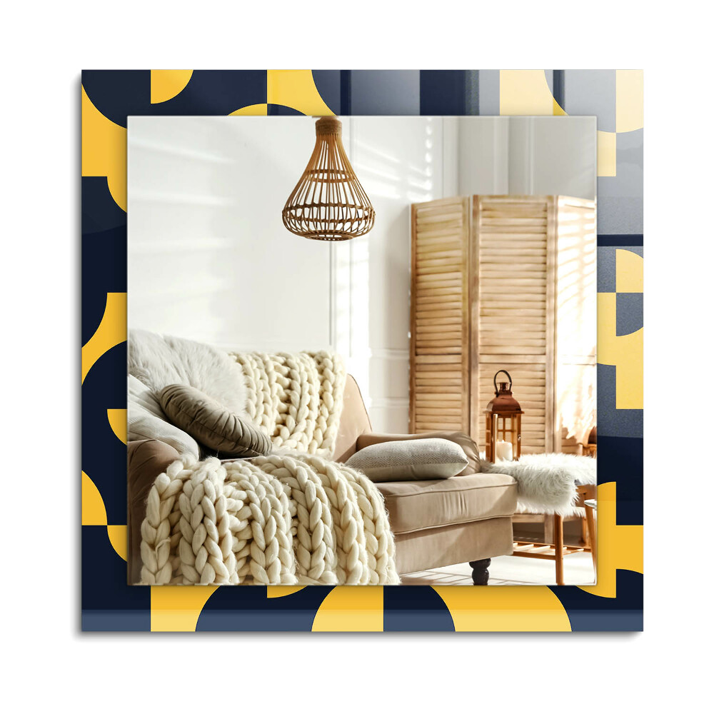 Téglalap díszes tükör Absztrakt geometrikus minta