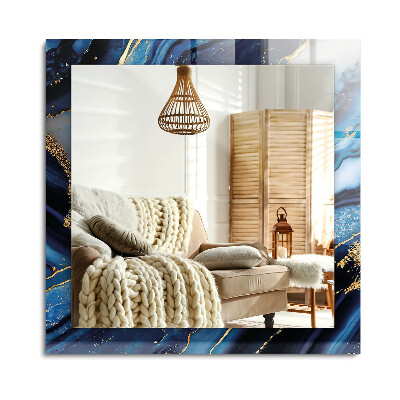 Téglalap tükör fali dísz Absztrakt márvány művészet