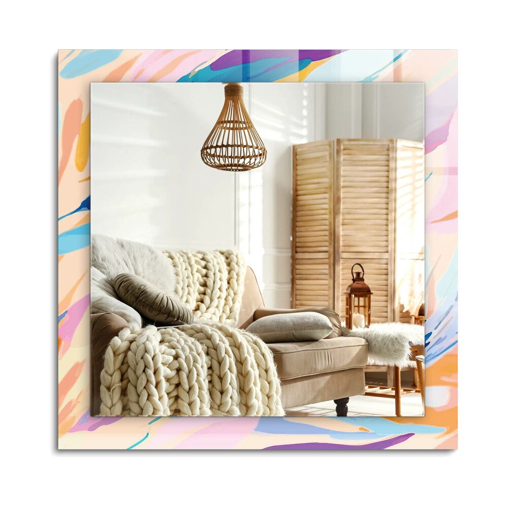 Téglalap dísztükör Absztrakt színes vonások