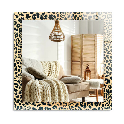 Téglalap díszes tükör Leopárdmintás
