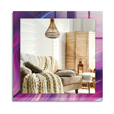 Téglalap dísztükör Absztrakt színes hullámok