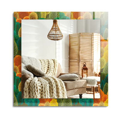 Téglalap tükör fali dísz Őszi fák