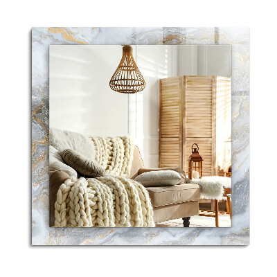 Téglalap tükör díszítéssel Márvány mintás textúra