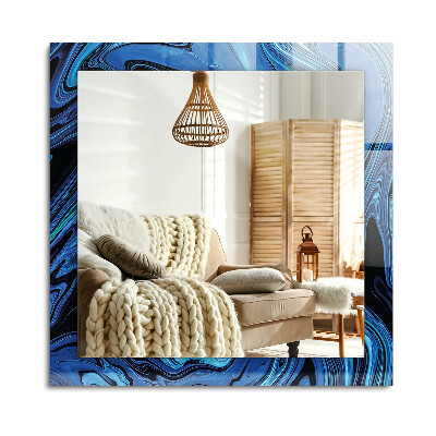 Téglalap tükör díszítéssel Absztrakt kék minta