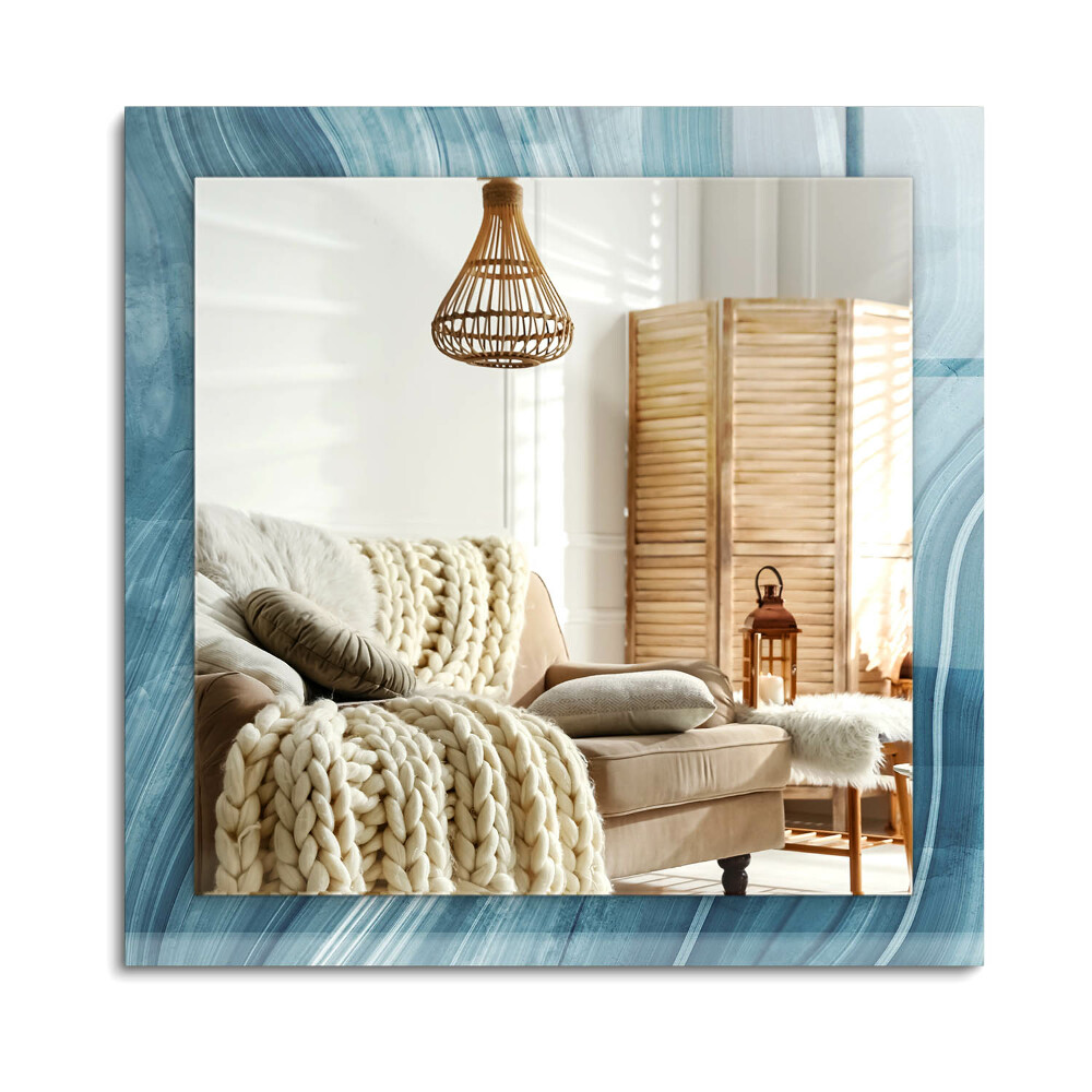 Téglalap tükör fali dísz Absztrakt kék vonalak