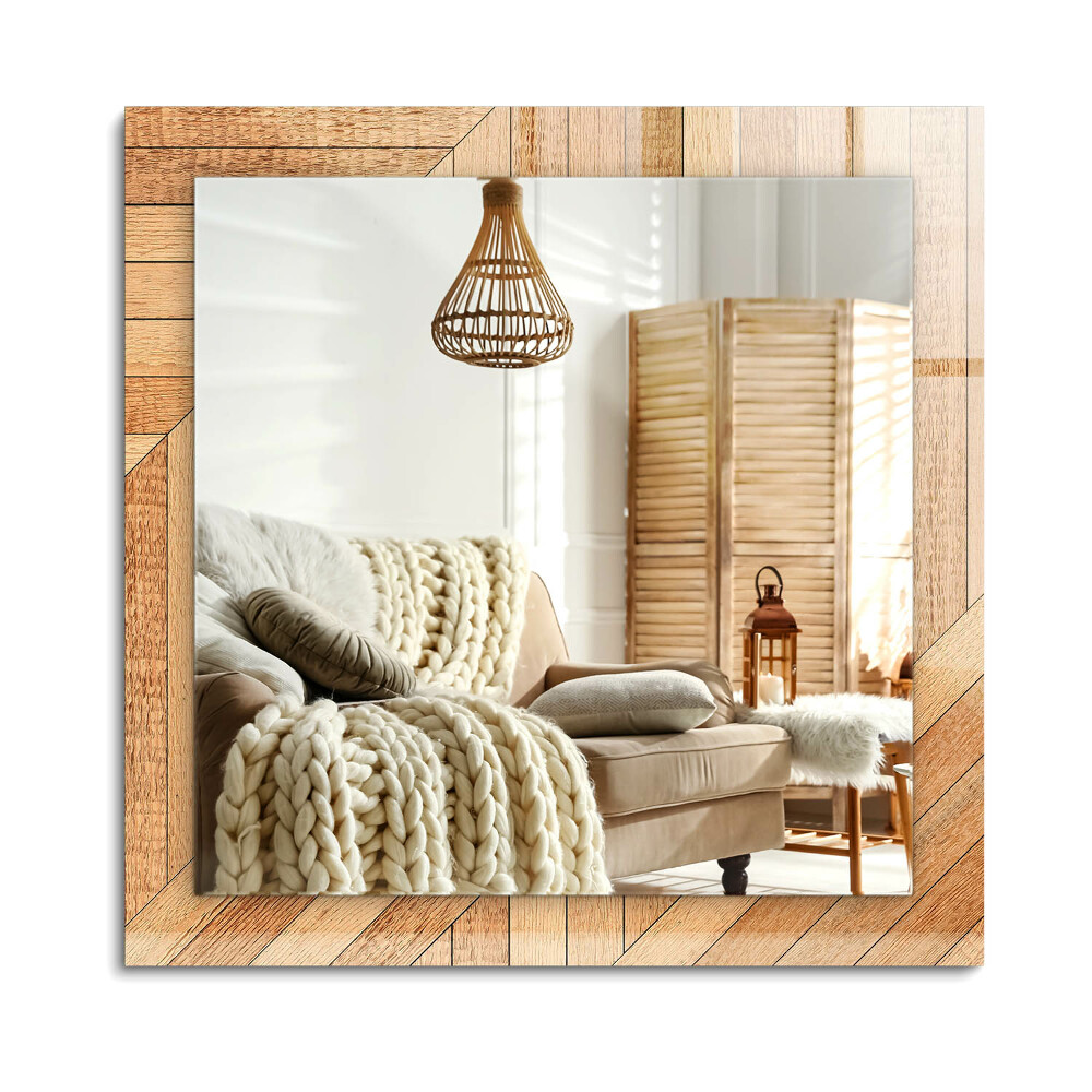 Téglalap díszes tükör Fa parketta