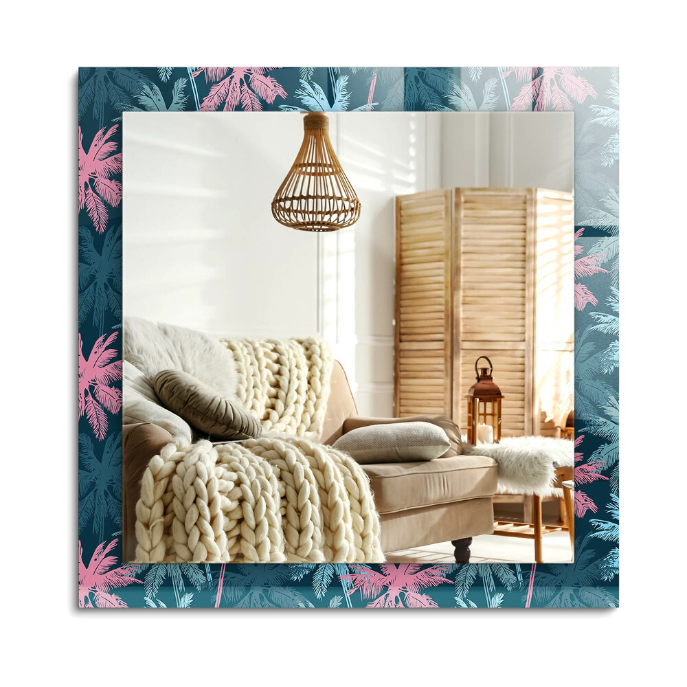 Téglalap tükör díszítéssel Pálmafák színes minta