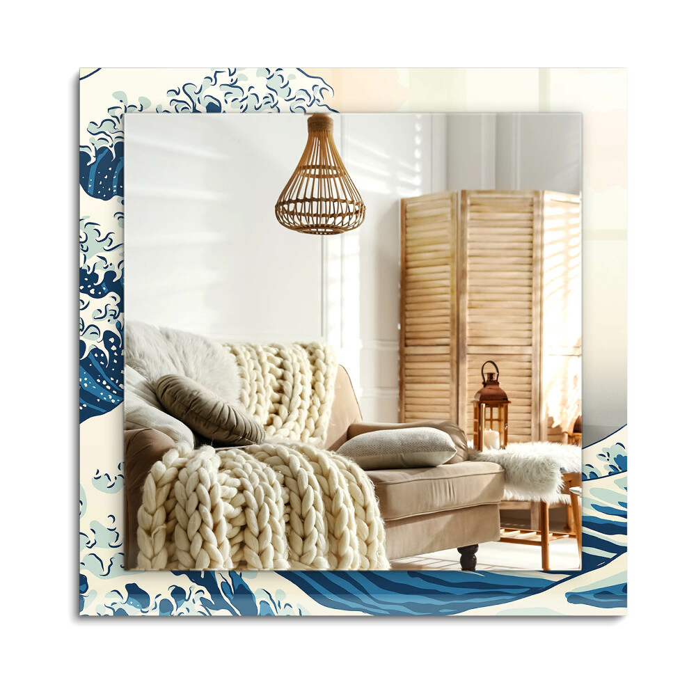 Téglalap dísztükör A nagy hullám Kanagawában